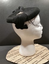 Vintage Ladies Black Hat with Rhinestones and Veil – Jane Morgan New York - $39.99