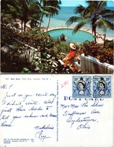 Jamaica Ocho Rios The W.I. Sans Souci Flowers Palms Pool Posted VTG Postcard - £7.51 GBP