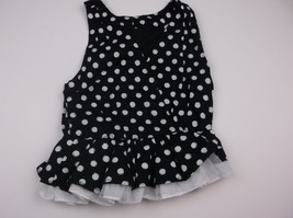 Handmade UPC Ycled Top Kids Purse Black And White 10X13 In Tote Polka Dot Ruffle - £3.14 GBP