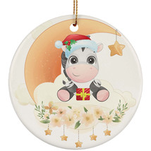 Cute Baby Sloth On Moon Ornament Flower Christmas Gift Decor For Animal Lover - £11.55 GBP