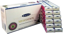 Satya Premium Meditation Incense Sticks 15g x 12 Boxes = 180g Free Shipping - £15.12 GBP