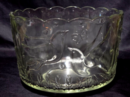 Vintage INDIANA GLASS 9&quot; Salad Fruit Bowl SPRING GARDEN With Birds &amp; But... - $20.68