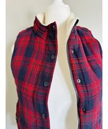 SKIES ARE BLUE Red/Blue Plaid  Sherpa Lined Vest  Size S - $52.91 CAD