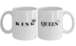 His Hers Mugs - &quot;King and Queen Couples Coffee Mug&quot; Valentines Day Gift and Make - £23.93 GBP