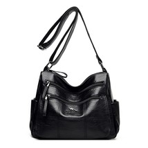 Vintage Women Shoulder Bag ed Quality Leather Crossbody Bags Lady Plaid Casual H - £32.72 GBP