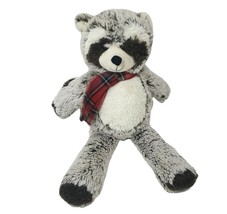 15&quot; PIER 1 IMPORTS GREY RACCOON W/ RED SCARF STUFFED ANIMAL PLUSH TOY LOVEY - £52.39 GBP