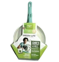Green Life Soft Grip Ceramic 2-Piece Non-Stick Turquoise Frying Pans Skillet NEW - £35.87 GBP