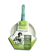 Green Life Soft Grip Ceramic 2-Piece Non-Stick Turquoise Frying Pans Ski... - $45.78