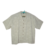 Mens Tommy Bahama Silk S/S Button Up Dress Shirt Khaki Tones Hibiscus Pr... - $60.66