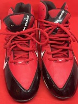 Nike Men's Alpha Shark Football Cleats 642770-019 Dark Red, Black Men’s Size 13 - $23.13