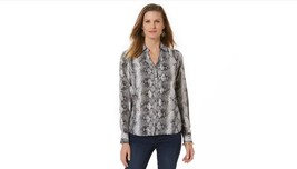 snakeskin print chiffon blouse, size XL - £10.31 GBP