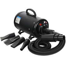 Portable Pet Hair Dryer Quick Blower Heater w/ 4 Nozzles Dog Cat Grooming Black - £65.77 GBP