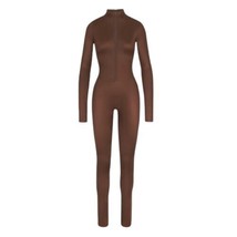 Skims All-in-One Shine Mock Neck Long Sleeve One Piece in Cocoa Size 4X - £97.46 GBP