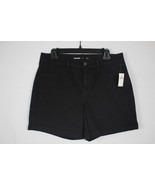 OLD NAVY Women&#39;s Black Stretch Denim Bermuda Mid-Rise Shorts size 8 New - $23.00 CAD