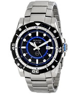 Bulova Men&#39;s 98B177 Marine Star Quartz Black Blue Dial Stainless Steel W... - £199.83 GBP