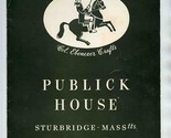 Publick House Summer Menu Sturbridge Massachusetts A Treadway Inn 1961 - £21.68 GBP