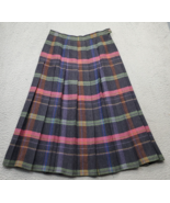 Vtg Avoca Collection Skirt Women&#39;s M Multi Plaid Wool Flannel Pleated Si... - $825.93 MXN