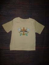 NEW Boutique Easter Cross He is Risen Boys Short Sleeve Shirt - £5.09 GBP