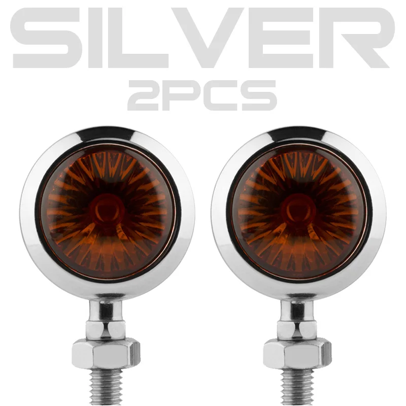 2/4PCS  Retro Motorcycle Turn Signal 12V Indicator Light  Black Chrome Bullet Ru - £136.15 GBP