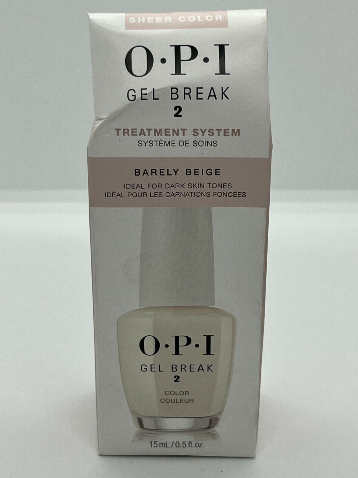 OPI Gel Break 2 Top Coat Treatment System Barely Beige 15 ml / .05 oz - £9.49 GBP