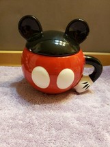 Disney Lidded Ceramic Cup Mug Mickey Mouse Free Shipping - £20.56 GBP