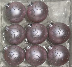 Pink Silver Swirl Christmas Tree Ornaments 2.5&quot; Diameter Grinch - $10.00