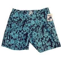 Trunks Surf &amp; Swim Co Mens Blue Tropical Print Swim Shorts, Size XXL NWT - £14.14 GBP