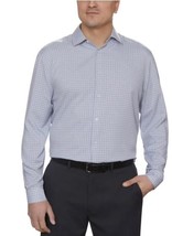 Kenneth Cole Mens Dress Shirt Gray Check Quick-Dry Moisture Wicking Wrin... - $42.99