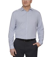 Kenneth Cole Mens Dress Shirt Gray Check Quick-Dry Moisture Wicking Wrin... - $42.99