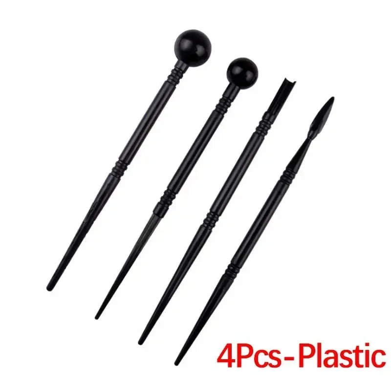 4pcs Sculpture Modeling Tools Clay Tools Dotting Sculpting Plastic Balck - $3.02