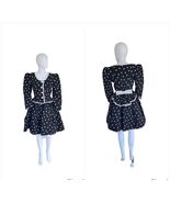 Vintage 90s runway Oscar De La Renta Polka Dot jacket &amp; full Skirt Suit ... - $985.05