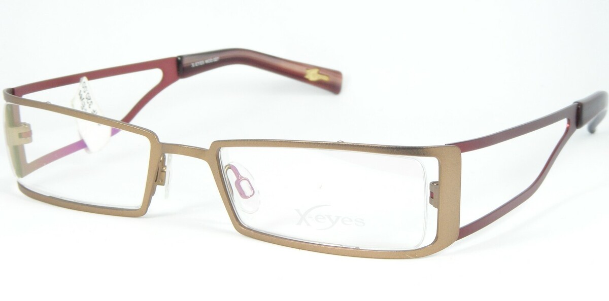 X-Eyes MOD.027 Marron Clair Lunettes Métal Cadre 50-18-135mm - $65.86