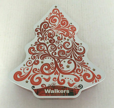 Empty Walkers shortbread red white Christmas tree shape collectible tin - £15.78 GBP