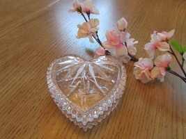 Wedgwood Crystal Heart Shaped Trinket Dish with Lid Tag &amp; Signed - $182.10 MXN