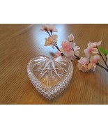 Wedgwood Crystal Heart Shaped Trinket Dish with Lid Tag &amp; Signed - $182.10 MXN