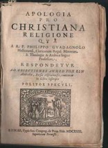 Apologia Christiana Religione Guadagnoli Antique Book 1631 - £1,050.77 GBP