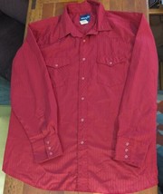 Vintage Wrangler Red Pearl Snap  Mens XXL  Button Shirt Western Cowboy  ... - $16.25