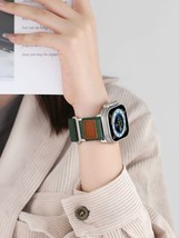 &quot;LEATHER STARP WATC&quot;  New Nylon Woven Leather Watch Strap Apple - $19.90+
