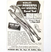 1947 Petersen Vise Grip Wrench Tool Advertisement Vintage Hand Tools E8H - €17,28 EUR