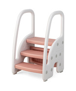 Three-Step Stool For Toddlers Children Step Up Leaning Helper W/Safety H... - £66.85 GBP
