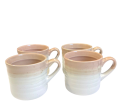 Lot of 4 Baum Hearth Blush Tri-Color Speckled Stoneware Coffee Mugs 15 O... - $39.79