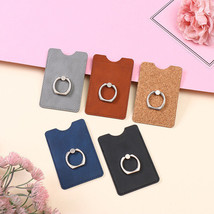 Leather Credit Card Holder Wallet Ring Pocket Sticker Adhesive Cell Phone iPhone - £3.91 GBP