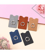 Leather Credit Card Holder Wallet Ring Pocket Sticker Adhesive Cell Phon... - $4.95