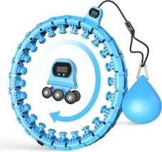 Weighted Smart Hula Hoop, Detachable  Weight Loss, 24 Knots Blue - £22.53 GBP