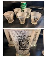 Lot of 5 Georges Briard Barware 3 Oz Cordial Glasses Clock Later Than yo... - €116,82 EUR