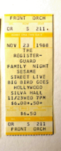 Sesame Street Live: Big Bird Goes Hollywood 11/23/1988 Ticket Stub Eugene Or - £4.66 GBP