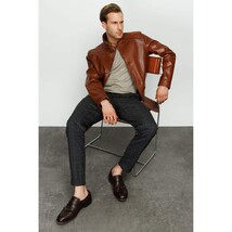 Vinci The Barclay Brown Leather Men Jacket image 12