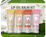 IZME Lip Oil Balm Kit 4pc set Coconut, Peach, Rosehip, Strawberry - $15.79