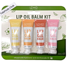 IZME Lip Oil Balm Kit 4pc set Coconut, Peach, Rosehip, Strawberry - £12.36 GBP