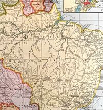 Map South American North Section Brazil 1938 Print Antique Ephemera Atla... - $291.50 MXN